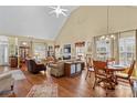 Spacious living and dining area with hardwood floors and lots of natural light at 105 Whimbrel Ln, Mooresville, NC 28117