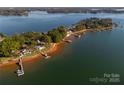 Wide angle view of lakefront homes and private docks at 111 Breezeview Pl, Mooresville, NC 28117