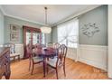 Formal dining room with hardwood floors and chandelier at 2420 Valelake Rd, York, SC 29745