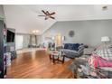 Bright living room with hardwood floors and vaulted ceilings at 225 Mighty Joe Trl, York, SC 29745