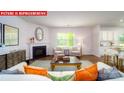 Cozy living room with fireplace, comfortable seating, hardwood floors, and great natural light at 11127 Cardinal Creek Ave, Charlotte, NC 28215