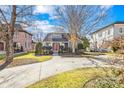 Gray house with red door and a curved driveway at 716 Ideal Way, Charlotte, NC 28203