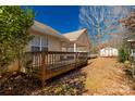 Wooden deck overlooks a partially wooded backyard at 4641 Hickory Grove Rd, Sharon, SC 29742