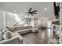 Spacious living room featuring a comfortable sectional sofa and hardwood floors at 2661 Saluda Rd, Chester, SC 29706