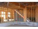 Interior framing of a house under construction, showing staircase at 3215 Player Ct, Salisbury, NC 28144