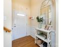 Bright entryway with wood floors and a built-in shelf at 436 Paperbark Ln, Rock Hill, SC 29732