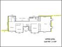 Upper level floor plan, with bonus room and three bedrooms at 430 43Rd Nw Ave, Hickory, NC 28601