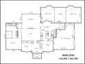 Main level floor plan, showing kitchen, living room, and bedrooms at 430 43Rd Nw Ave, Hickory, NC 28601