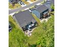 Aerial view of the home highlighting the large backyard, deck, and patio with fire pit at 1224 Regions Blvd, Fort Mill, SC 29707