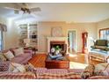 Spacious living room with fireplace and built-in shelving at 12 Woodvine Ln, Clover, SC 29710