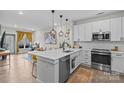Modern kitchen featuring white cabinets, stainless steel appliances, and a kitchen island at 3630 N Davidson St # 2210, Charlotte, NC 28205