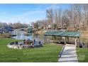 Beautiful view of the lake and private boat dock at 8260 Blades Trl, Denver, NC 28037