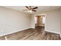 Open living area with hardwood floors and neutral walls at 571 Westside Cir, China Grove, NC 28023