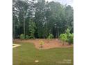 Expansive backyard featuring lush green grass and a newly mulched garden bed, perfect for outdoor enjoyment at 15306 Ballancroft Pkwy # 21, Charlotte, NC 28277