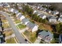 Aerial view of a suburban street at 8506 Delamere Ln, Charlotte, NC 28269