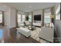 Bright and airy living room featuring comfortable seating and a large TV at 135 Aberdeen Dr, Salisbury, NC 28144