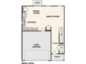 Main level floor plan showcasing kitchen, dining, and great rooms at 2502 Celestial Dr, Newton, NC 28658