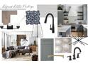 Modern kitchen design with gray cabinets, hexagon floor tile, and sleek lighting at 3025 Kinger Ln, Matthews, NC 28105