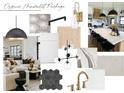 Modern kitchen design featuring white cabinets, black countertops, and gold fixtures at 3029 Kinger Ln, Matthews, NC 28105