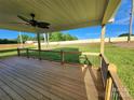 Comfortable covered deck showing a great view of the well maintained back yard at 8078 Blackwood Rd, Denver, NC 28037