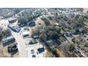 Aerial view showcasing the property's setting within the town at 1 Catawba Ave, Great Falls, SC 29055