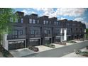 New construction townhome with a rear garage and a modern, sleek black and gray exterior at 2538 Park Rose Ln # 10, Charlotte, NC 28204