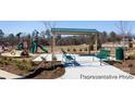 Community playground with play structures, benches, and shaded seating area at 4140 Claret Cup Dr # 36, Kannapolis, NC 28083