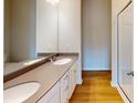Double vanity bathroom with a walk-in shower at 8105 Jacey Ln # 39, Huntersville, NC 28078