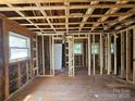 Spacious living room featuring exposed framing and natural light from large windows at 1780 23Rd Avenue Ne Ln, Hickory, NC 28601