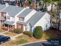 Aerial perspective of the townhome community, showcasing the property's location at 5702 Prescott Ct, Charlotte, NC 28269