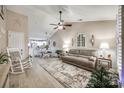 Spacious living room with vaulted ceilings and hardwood floors at 517 Fenton Pl, Rock Hill, SC 29732