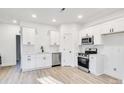 Modern white kitchen with stainless steel appliances at 408 N Boyd St, Gastonia, NC 28052
