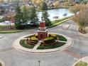 Brick community monument in a landscaped roundabout at 5606 Ginger Ln, Indian Trail, NC 28079