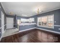 Open living space with hardwood floors and kitchen at 9261 Meadow Vista Rd, Charlotte, NC 28213