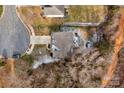 Aerial view showing house, yard, and surrounding area at 7845 Kuck Rd, Mint Hill, NC 28227