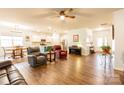 Spacious living area with hardwood floors and a cozy fireplace at 9009 Powder Works Dr, Huntersville, NC 28078