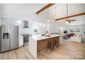 Modern kitchen with stainless steel appliances and an island at 110 Hubbard St, Belmont, NC 28012