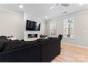 Living room with fireplace and hardwood floors at 135 Singleton Rd, Mooresville, NC 28117