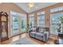 Bright sunroom with vaulted ceilings, neutral colors, and access to the outdoor area at 153 Snead Rd # 72, Fort Mill, SC 29715