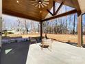 Covered patio with wicker chairs overlooking the backyard at 604 N Providence St, Waxhaw, NC 28173