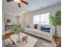 Living room with neutral decor, hardwood floors and access to home office at 2033 Roscommon Dr, Clover, SC 29710