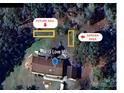 Aerial view showcasing the lot with ADU and garden area potential at 6615 Love Mill Rd, Monroe, NC 28110