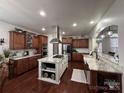 Spacious kitchen with an island and granite countertops at 217 Ridge Reserve Dr, Lake Wylie, SC 29710