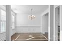 Formal dining room with hardwood floors and chandelier at 507 Bearbrook Ln, Gastonia, NC 28052