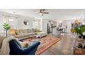 Spacious living room featuring hardwood floors and open floorplan at 9706 Hamel St, Charlotte, NC 28215