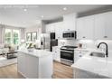 Modern kitchen featuring white cabinets, stainless steel appliances, and an island at 3608 Masonboro St # A, Charlotte, NC 28206