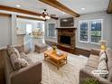 Spacious living room with stone fireplace and hardwood floors at 6000 Bickett Ridge Dr, Monroe, NC 28110