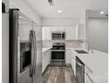 Modern kitchen featuring stainless steel appliances and white cabinetry at 3026 Uxbridge Woods Ct, Charlotte, NC 28205