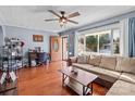 Bright living room with hardwood floors and sliding glass doors at 120 Moyle Ave, Salisbury, NC 28146