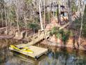 Aerial view of a dock and kayak on a lake at 2143 Manawa Ln, Fort Mill, SC 29708